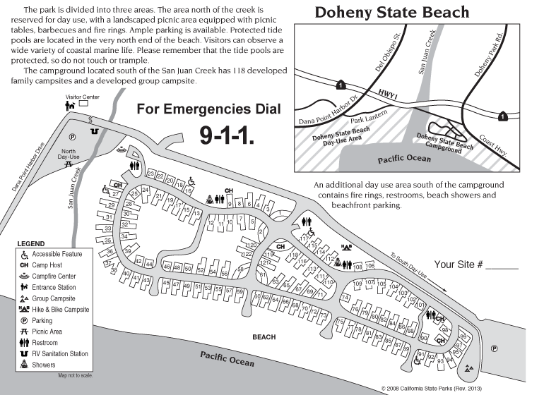 doheny state beach campground map