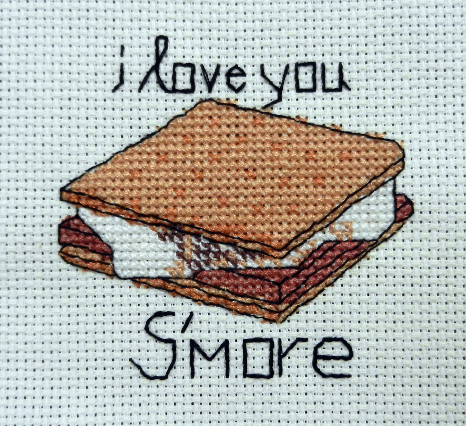 I love you smore cross stitch pattern
