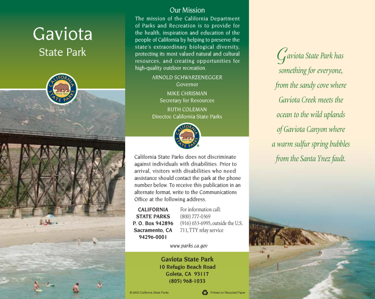 Gaviota State Park Campground Brochure