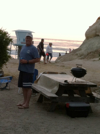 Mark in Campsite 59 at San Elijo State Beach
