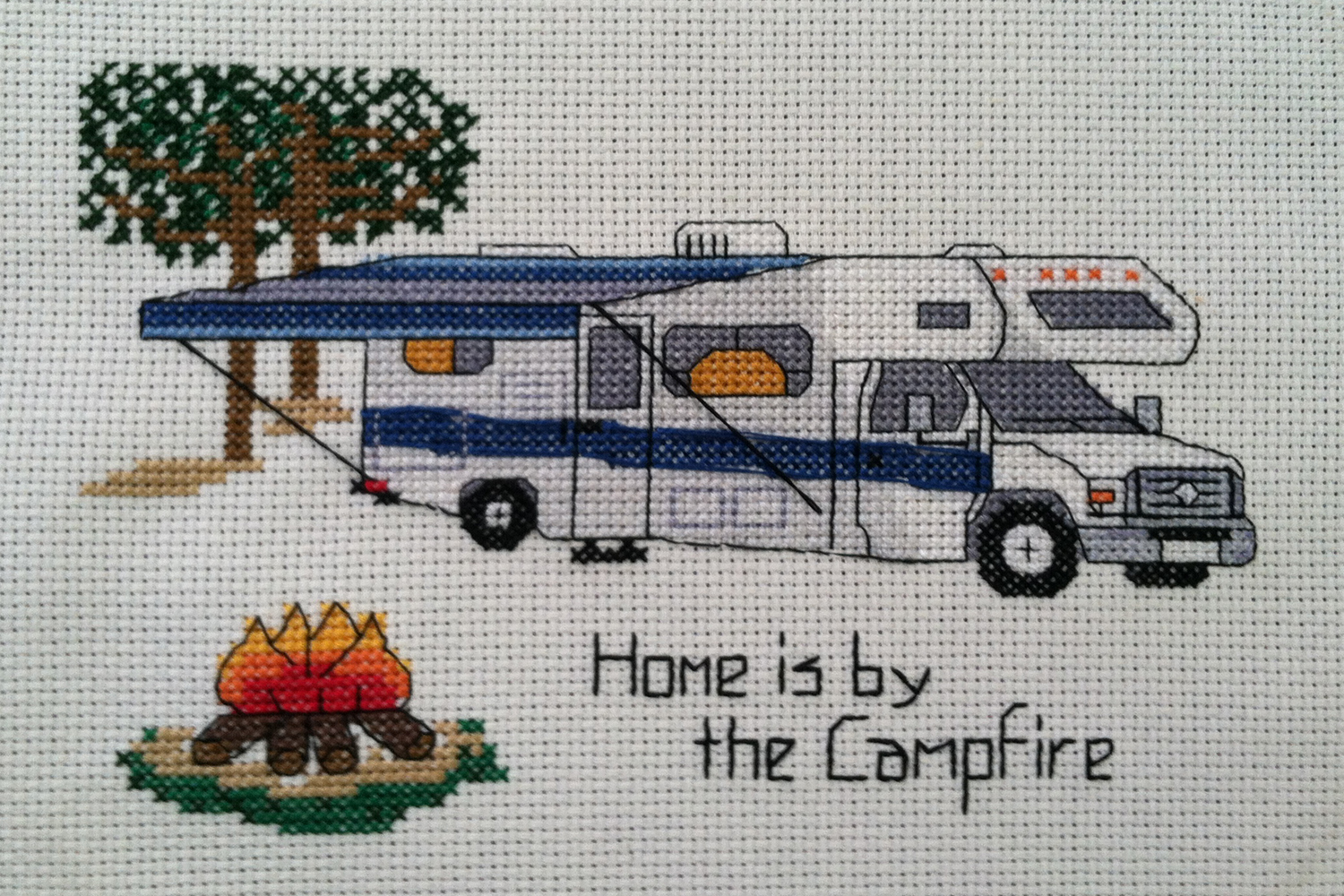 Cross Stitch Design – Class C Home is by the Campfire – is now available!