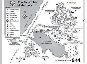 Map of Campsites at MacKerricher State Park