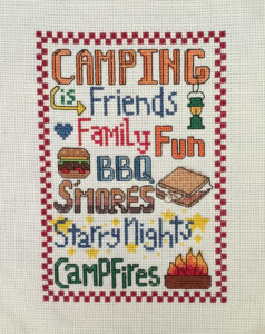 camping saying cross stitch pattern