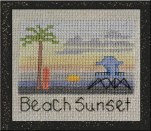 beach sunset cross stitch pattern