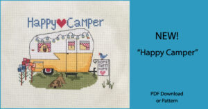 happy camper cross stitch design