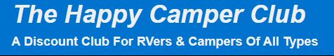 the happy camper club logo - find campsites