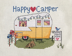 Happy Camper cross stitch pattern