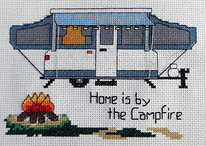 pop up camping cross stitch pattern
