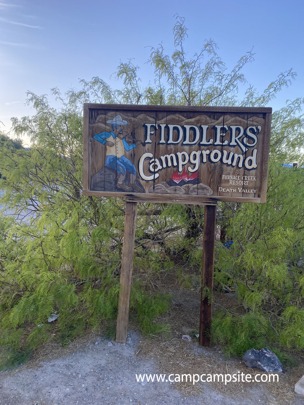 Fiddler's Campground Sign Death Valley