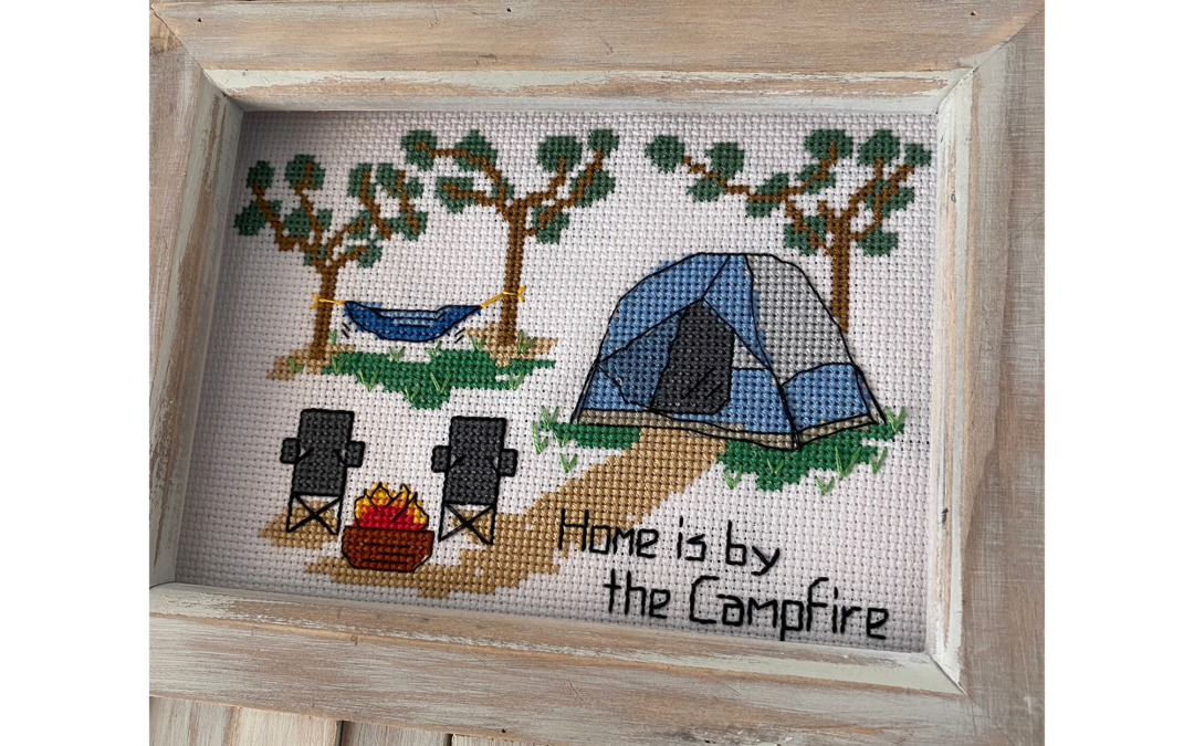 Tent Camping – Home is by the Campfire Cross Stitch Pattern